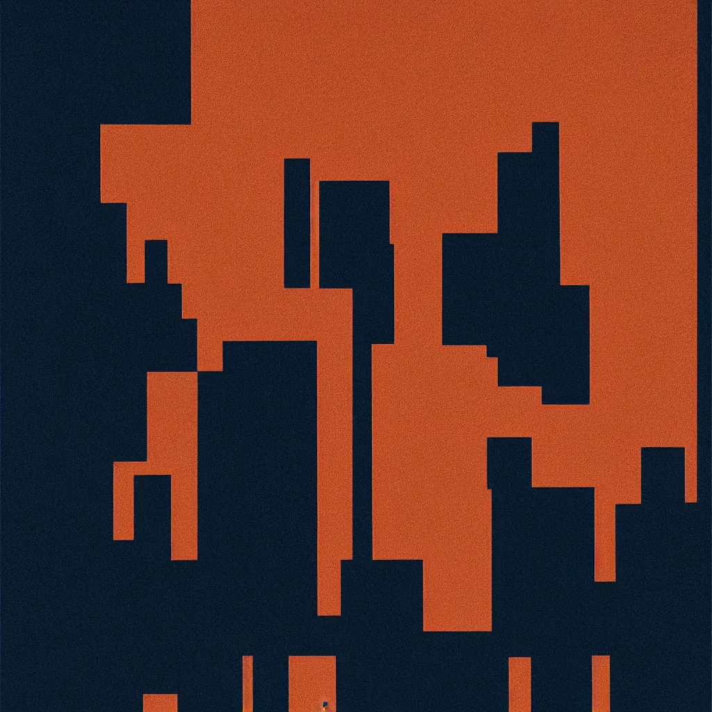 Image similar to structured face, mads berg, karolis strautniekas, film noir, stippled light, dramatic lighting, editorial illustration, detailed, fine texture, matte print, art deco, brutalism, dark blue + dark orange, red, black, ( ( habitat 6 7 background ) )