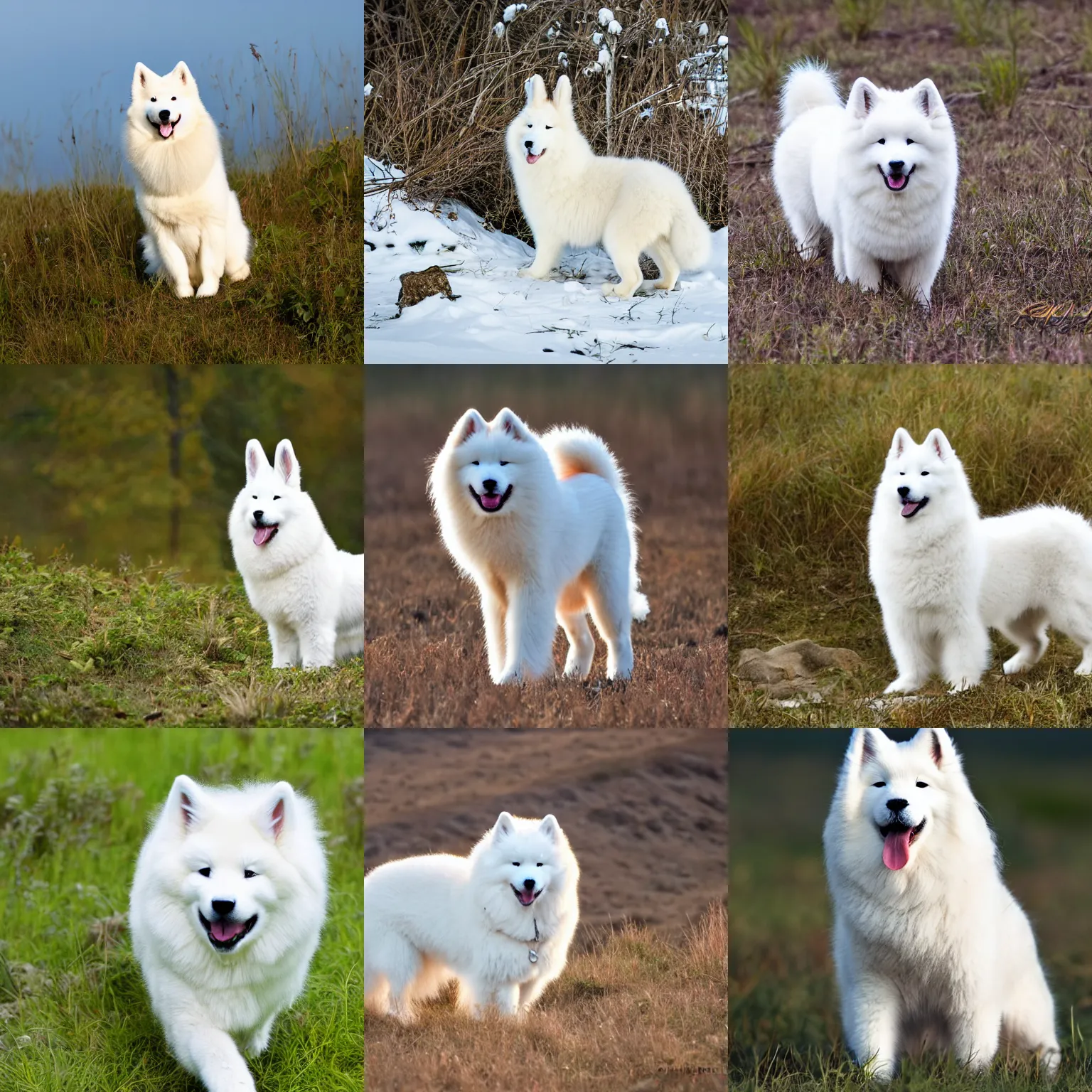 Prompt: a samoyed-bunny, wildlife photography