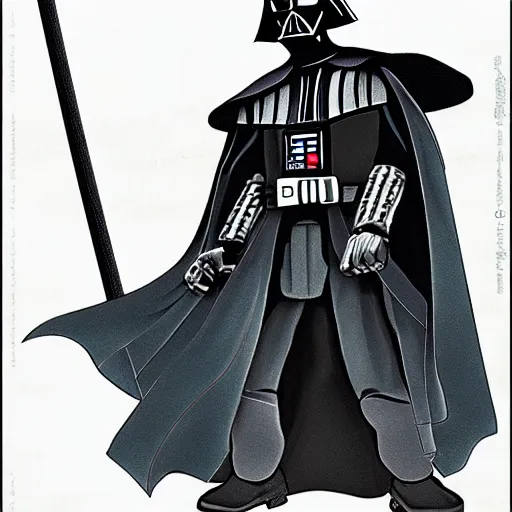 Prompt: character design of darth vader as a samurai