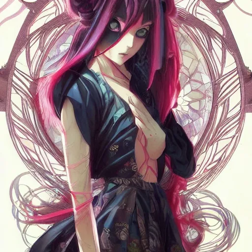 Prompt: emo japanesque electric girl gumi, anime style, hyper detailed, illustration, digital painting, art by artgerm and greg rutkowski and alphonse mucha, high delicate defined details, anime stylized, highly detailed, realistic, sharp focus, styled by rhads