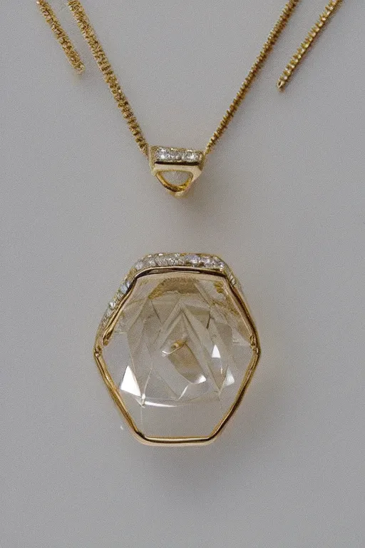 Image similar to gold and diamond pendant with the same shape and features as this photo