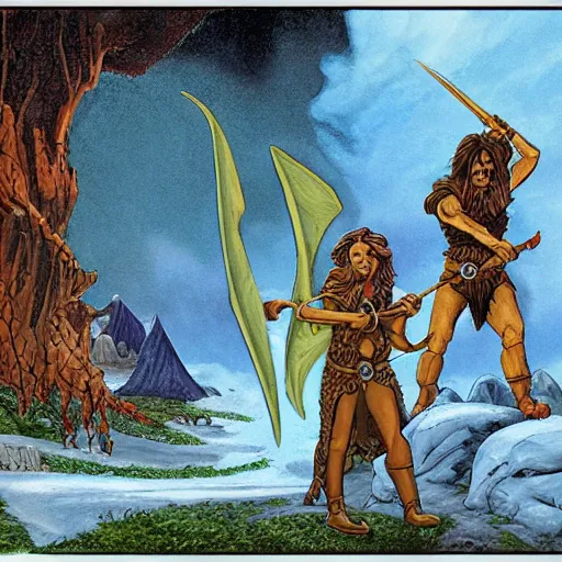 Prompt: 1 o clock, a dungeonsand dragons adventure, by larry elmore