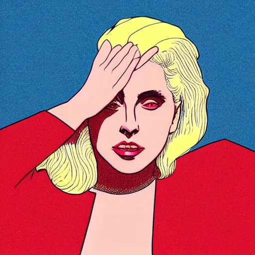 Image similar to “ lady gaga retro minimalist portrait by jean giraud, moebius starwatcher comic, minimalistic background, 8 k ”