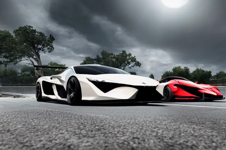 Image similar to photo wallpaper sport car gran turismo 7 forza horizon need for speed fast and furious 5 unreal engine supercar hypercar game concept car octane render, 4 khd 2 0 2 2 3 d cgi rtx style chrome reflexion global illumination ray tracing hdr arstation pixar and disney unreal