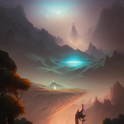 Prompt: A Landscape by Peter Mohrbacher and Beeple