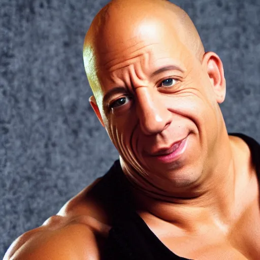 Vin Diesel raising an eyebrow, just like the Rock did, Stable Diffusion