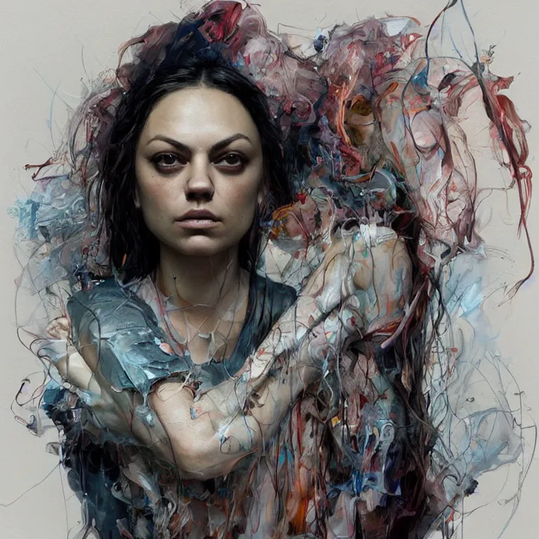 Prompt: mila kunis, adrian ghenie, 3 d render, esao andrews, jenny saville, surrealism, dark art by james jean, ross tran