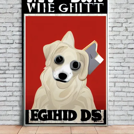 Prompt: dogs have rights poster