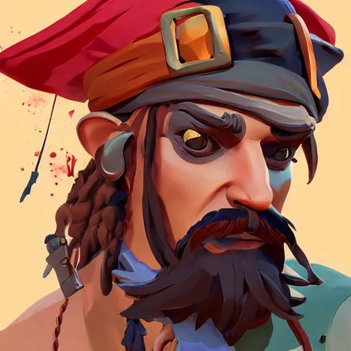 Image similar to painting jack the pirate on sea of thieves game avatar hero smooth face median photoshop filter cutout vector behance hd by jesper ejsing, by rhads, makoto shinkai and lois van baarle, ilya kuvshinov, rossdraws, illustration, art by ilya kuvshinov and gustav klimt