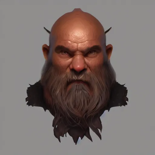 Prompt: a portrait of Gannon dwarf, concept art, trending on artstation 3D.