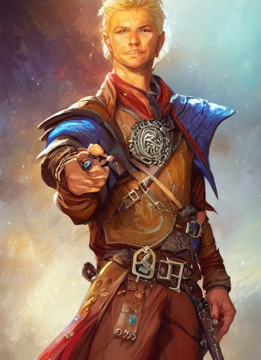 Prompt: gunslinger, dndbeyond, bright, colourful, realistic, dnd character portrait, full body, pathfinder, pinterest, art by ralph horsley, dnd, rpg, lotr game design fanart by concept art, behance hd, artstation, deviantart, hdr render in unreal engine 5