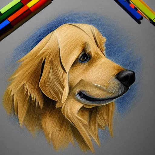 finished low poly drawing of a golden retriever, | Stable Diffusion |  OpenArt