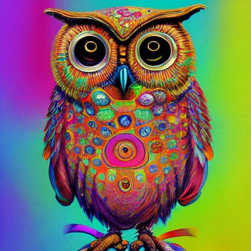 Image similar to the wisest of all owls, psychedelic, salvador dali, trending on artstation, surreal