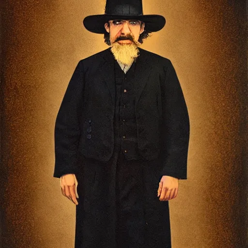 Prompt: amish einstein portrait