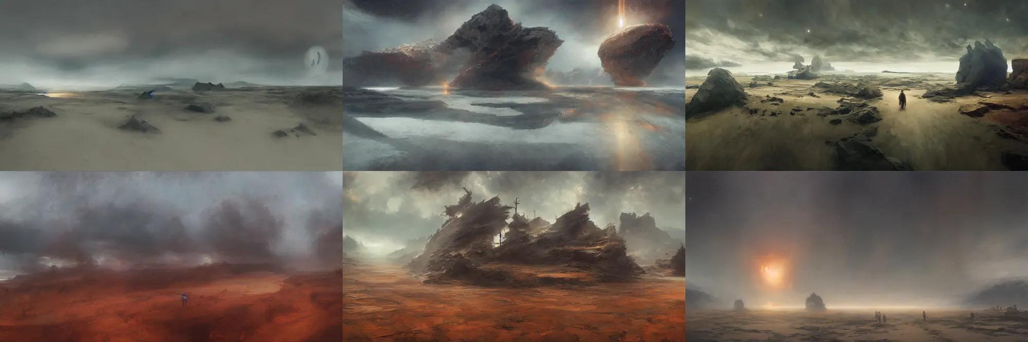 Prompt: beautiful landscape at the end of the universe, by ruan jia, by jeffrey smith