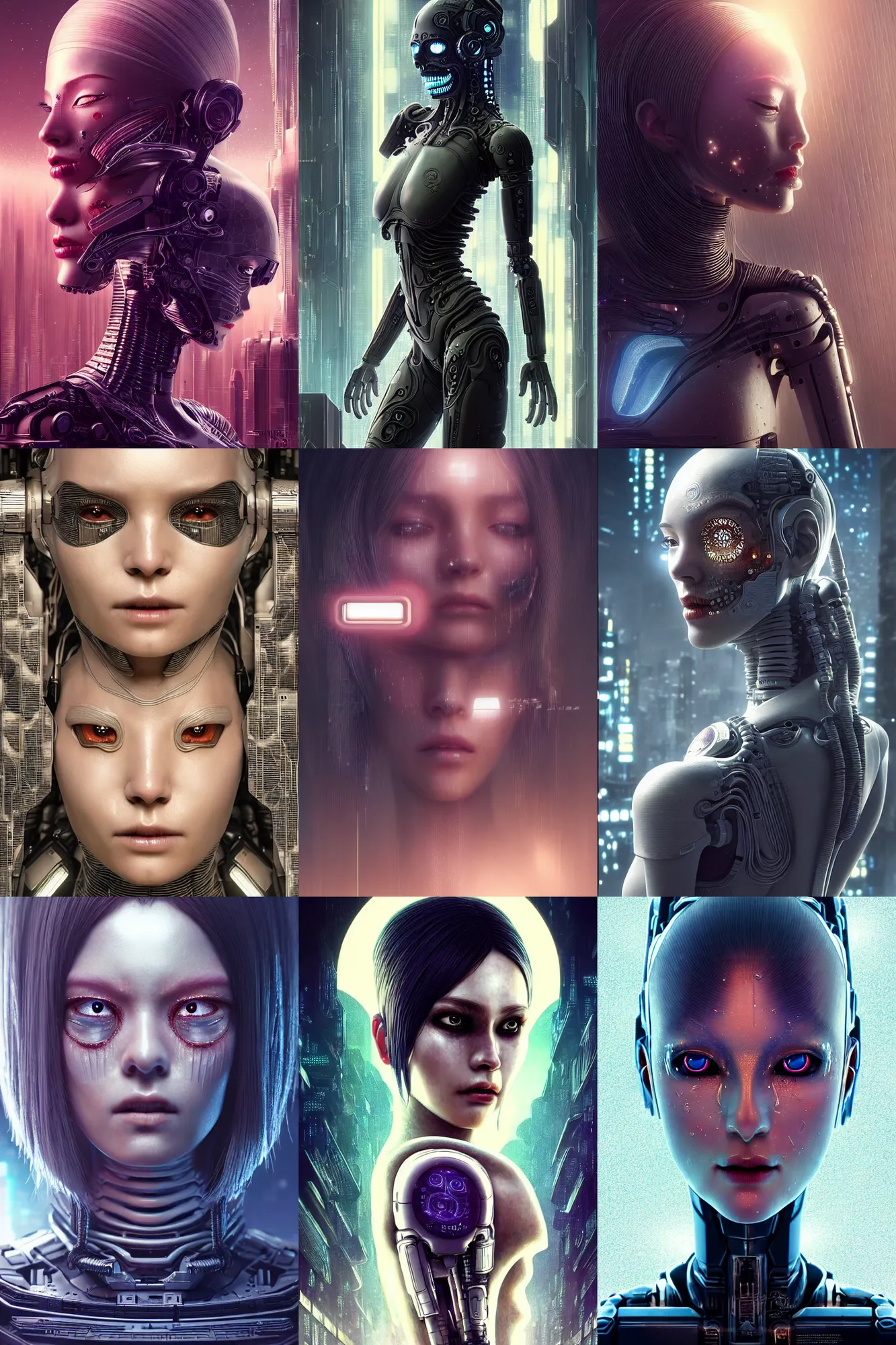 Prompt: ultra detailed, beautiful crying! female android!, intricate detailed, photorealistic!, octane render, concept art, cinematic, interstellar, sharp, cyberpunk, bladerunner 2 0 4 7, 8 k, el dia los muertos, by angus mckie, moebius!, kuciara!, stanley lau, artgerm, rutkowski, mucha