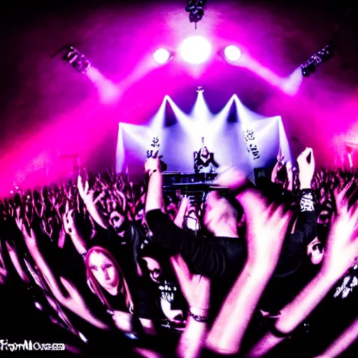 Image similar to Motionless in white band live concert, fish eye view