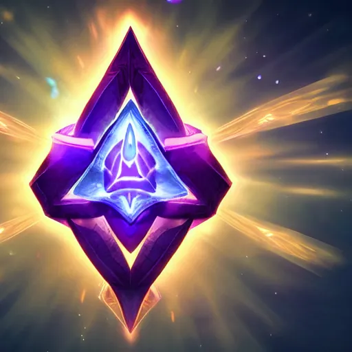 Image similar to purple magic mana symbol, powerful epic legends game icon stylized digital illustration radiating a glowing aura global illumination ray tracing hdr fanart arstation by ian pesty and katarzyna bek - chmiel