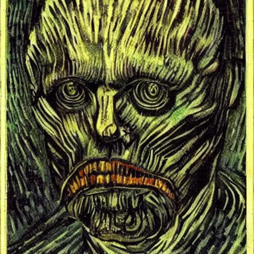 Prompt: giger, by van gogh