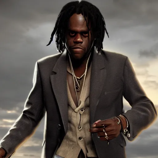 Image similar to Rapper Chief Keef In Django redemption 2 digital art 4K quality super realistic