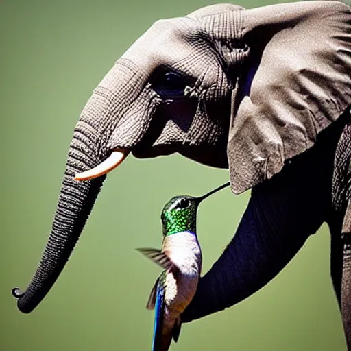 Image similar to a hummingbird - elephant - hybrid, animal photography