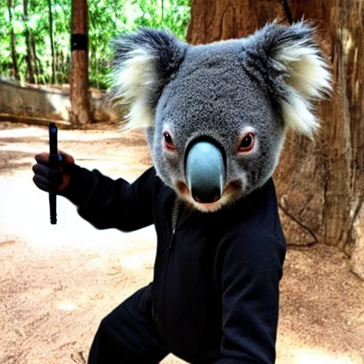 Prompt: koala as ninja noob saibot