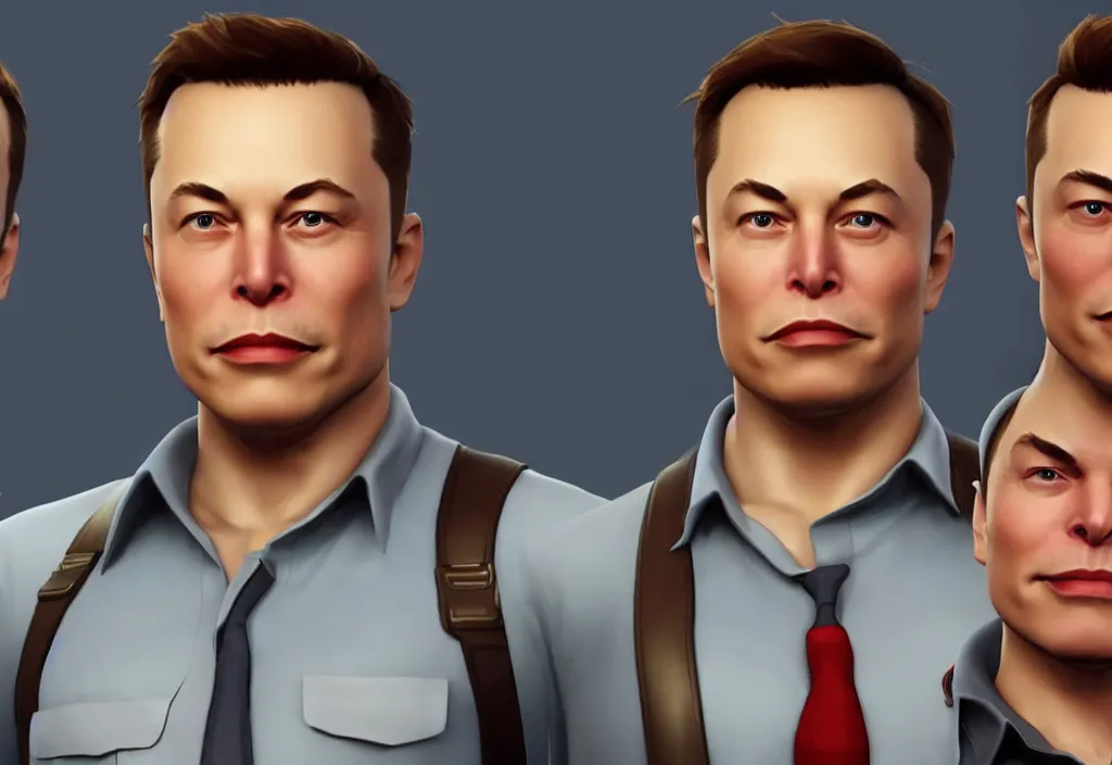 Image similar to elon musk in team fortress 2, elon musk in the video game team fortress, gameplay screenshot, close up, 3 d rendering. unreal engine. amazing likeness. very detailed.