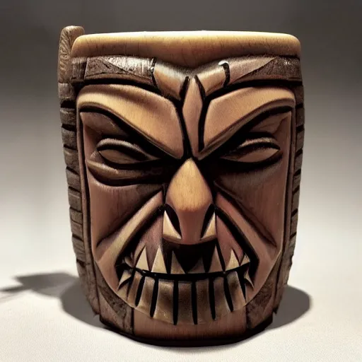 Prompt: robb wells tiki mug