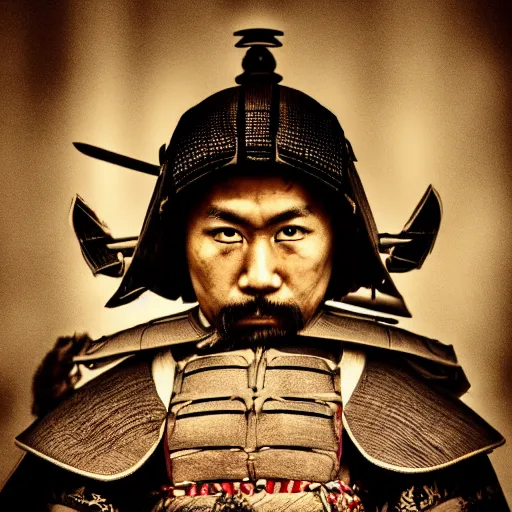 Image similar to fantastic samurai portrait, atmospheric