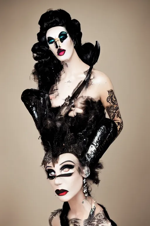 Prompt: Dark style drag Queen, photograph by Tim Walker, 4k, 8k