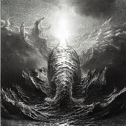 Image similar to leviathan by gustave dore