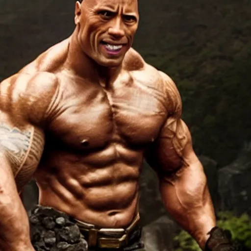 Image similar to dwayne the rock johnson as a cyclops