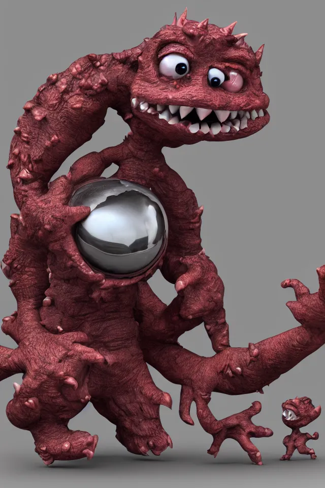 Prompt: cute monster 4k 3d render