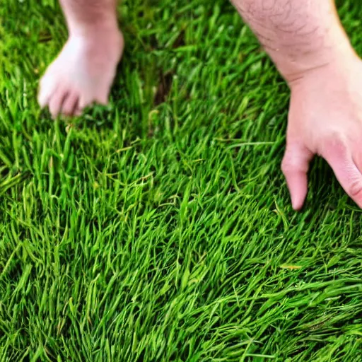 Person touching grass - Stock Image - F012/0423 - Science Photo Library