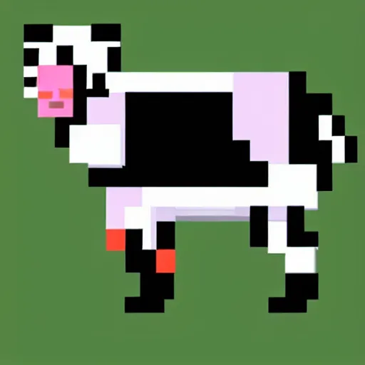 Image similar to a cow in a space suit, pixel art