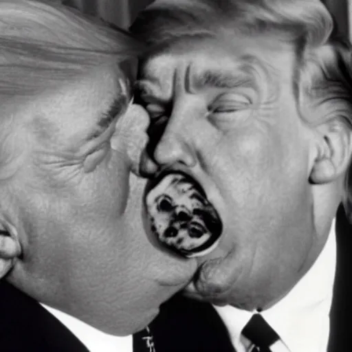 Image similar to still of donald trump kissing adolf hitler