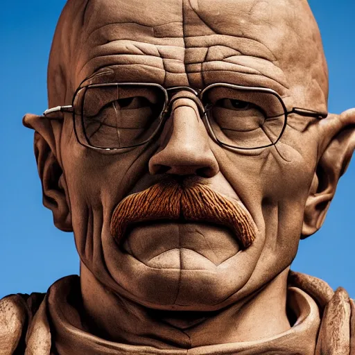 Prompt: a photograph of a very detailed renaissance clay sculpture of walter white wearing a phrygian cap in times square, made by michelangelo, shot from the distance, hyper detailed, sharp focus, 8 k resolution, ray tracing