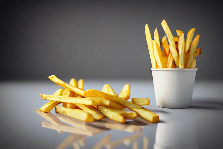 Prompt: best fries, best mayonnaise, best weather, best light, best drink. super realistic 8 k render of a elegant