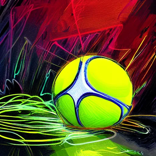 Prompt: a tennis ball texture, colorful, digital art, fantasy, magic, chalk, trending on artstation, ultra detailed, professional illustration by basil gogos