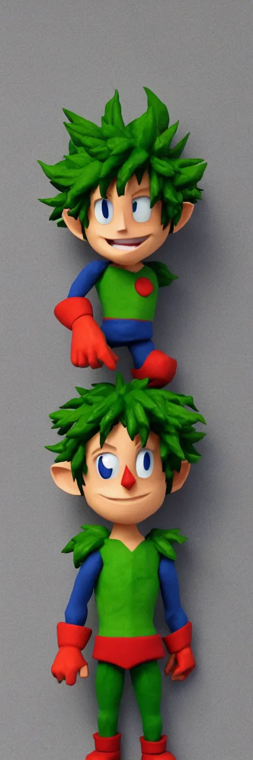 Image similar to 3d print of deku in pixar style