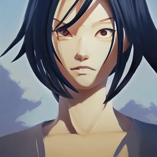 Image similar to face icon stylized minimalist bleach, loftis, cory behance hd by jesper ejsing, by rhads, makoto shinkai and lois van baarle, ilya kuvshinov, rossdraws global illumination