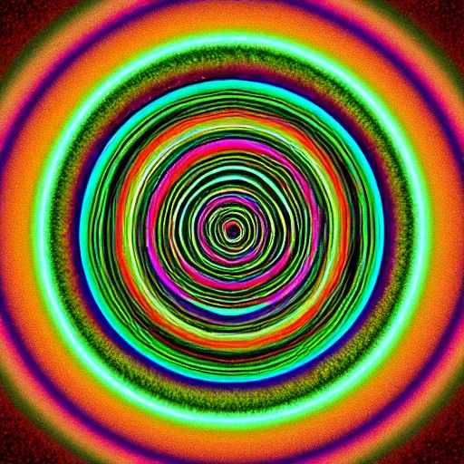 Image similar to an ominous sphere made of eyes phyllotaxis spiral psychedelic chromatic aberration hd