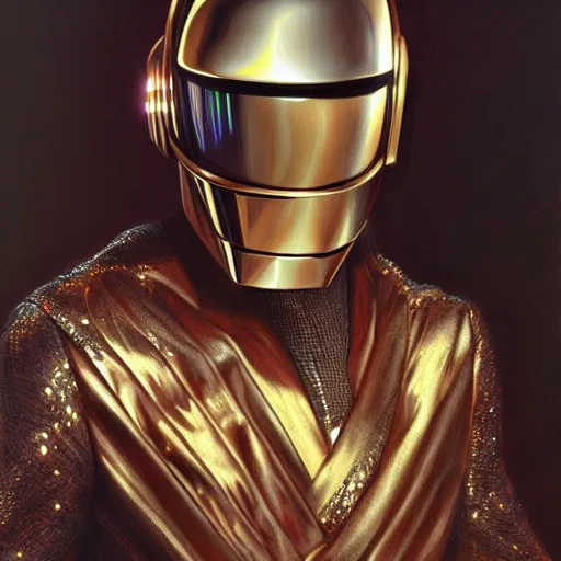 Image similar to Daft Punk, fantasy D&D character, portrait art by Donato Giancola and James Gurney, digital art, trending on artstation