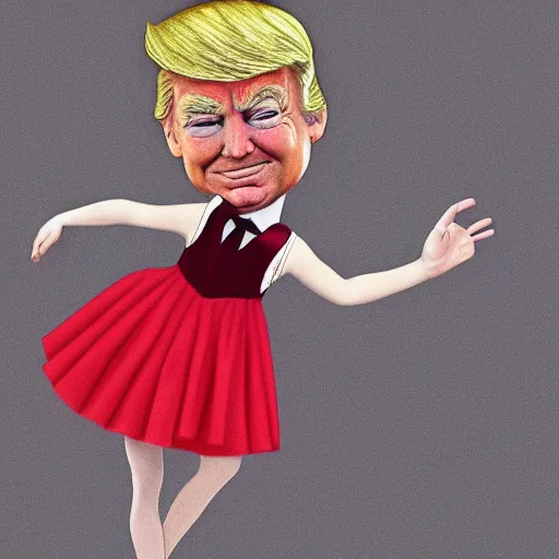 Prompt: Donald Trump in a ballerina outfit, realistic drawing, 8k, Artstation