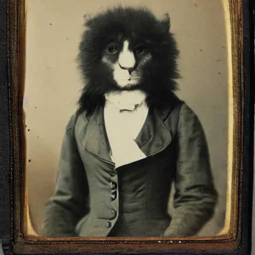 Prompt: an on photograph of a furry from the early 1 9 th century