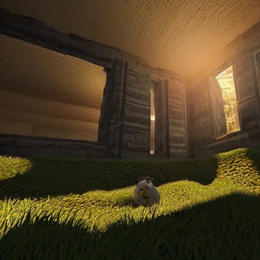 Image similar to “unreal engine sheep golden light”