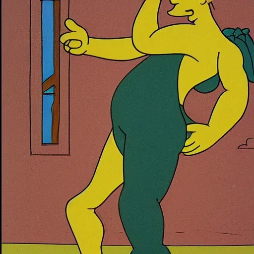 Prompt: Homer Simpson as the Discobolus