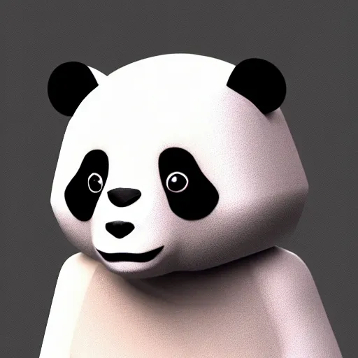 Image similar to panda, low poly, isometric, 3D render, white background