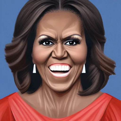 Prompt: Digital painting of Michelle Obama as The Hulk