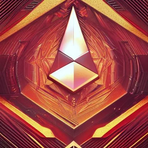 Prompt: isometric 3D of the ethereum symbol in red by artgerm and greg rutkowski, alphonse mucha, cgsociety and beeple highly detailed, sharp focus, cinematic lighting, illustration, art, octane render, Unreal Engine Lumen, very coherent. cinematic, hyper realism, high detail, octane render, 8k